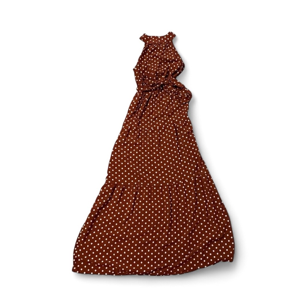 Polka Dot Halter Maxi Dress